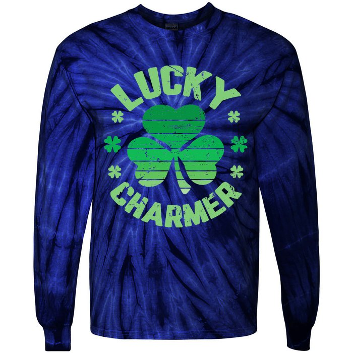 LUCKY CHARMER Funny St. Patrick's Day Tie-Dye Long Sleeve Shirt