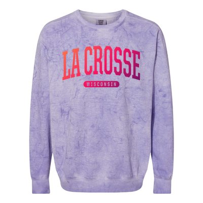 La Crosse Funny Gift Cute Gift College University Style Wi Usa Gift Colorblast Crewneck Sweatshirt