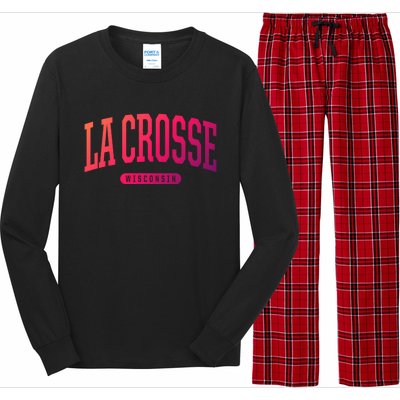 La Crosse Funny Gift Cute Gift College University Style Wi Usa Gift Long Sleeve Pajama Set