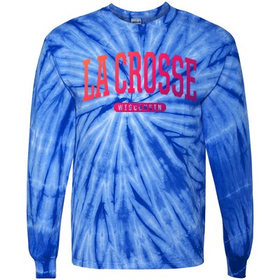 La Crosse Funny Gift Cute Gift College University Style Wi Usa Gift Tie-Dye Long Sleeve Shirt