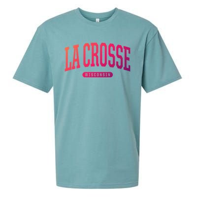 La Crosse Funny Gift Cute Gift College University Style Wi Usa Gift Sueded Cloud Jersey T-Shirt