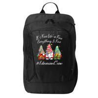 Librarian Crew Funny Everything Is Fine Christmas Gnomie City Backpack