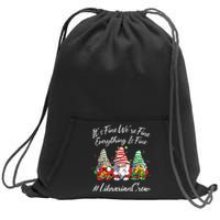 Librarian Crew Funny Everything Is Fine Christmas Gnomie Sweatshirt Cinch Pack Bag