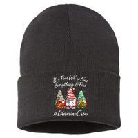 Librarian Crew Funny Everything Is Fine Christmas Gnomie Sustainable Knit Beanie