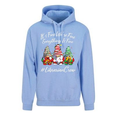 Librarian Crew Funny Everything Is Fine Christmas Gnomie Unisex Surf Hoodie