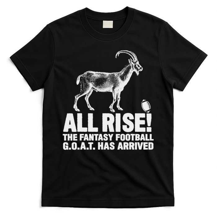 League Champion Fantasy Football Draft Funny All Rise Goat T-Shirt