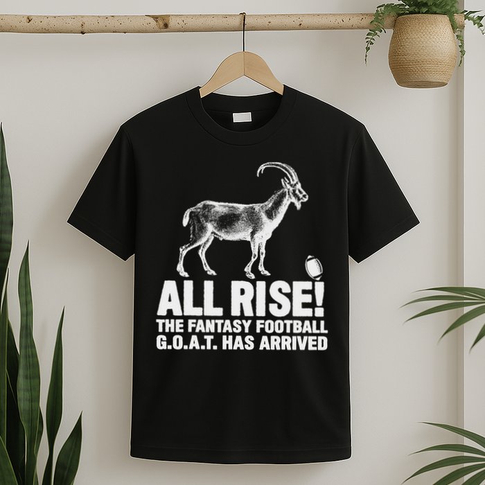 League Champion Fantasy Football Draft Funny All Rise Goat T-Shirt
