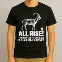 League Champion Fantasy Football Draft Funny All Rise Goat T-Shirt