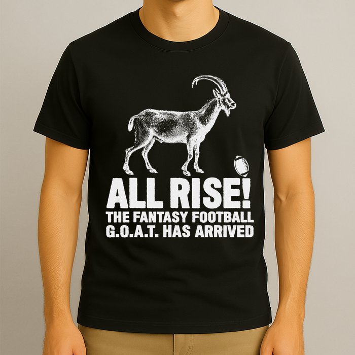 League Champion Fantasy Football Draft Funny All Rise Goat T-Shirt