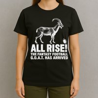 League Champion Fantasy Football Draft Funny All Rise Goat T-Shirt