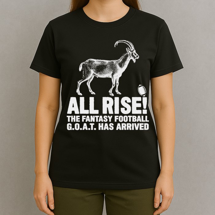 League Champion Fantasy Football Draft Funny All Rise Goat T-Shirt