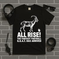 League Champion Fantasy Football Draft Funny All Rise Goat T-Shirt
