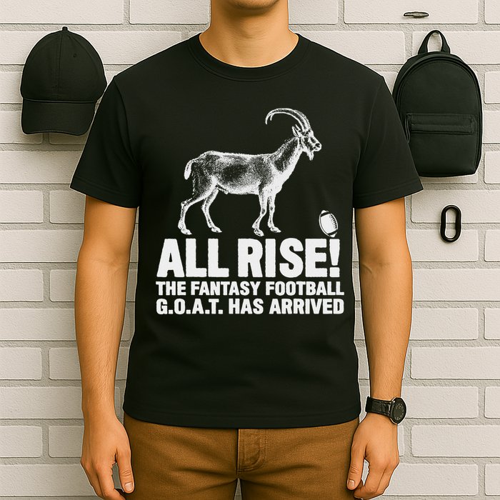 League Champion Fantasy Football Draft Funny All Rise Goat T-Shirt