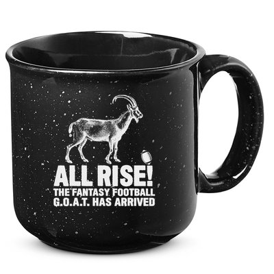 League Champion Fantasy Football Draft Funny All Rise Goat 15oz Campfire Ceramic Mug
