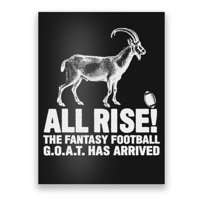 League Champion Fantasy Football Draft Funny All Rise Goat Poster
