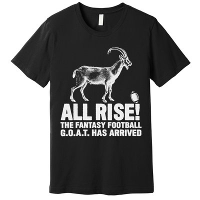 League Champion Fantasy Football Draft Funny All Rise Goat Premium T-Shirt