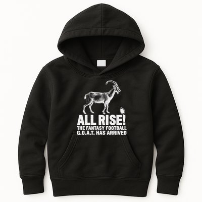 League Champion Fantasy Football Draft Funny All Rise Goat Kids Hoodie