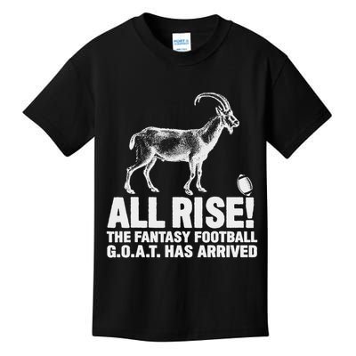 League Champion Fantasy Football Draft Funny All Rise Goat Kids T-Shirt