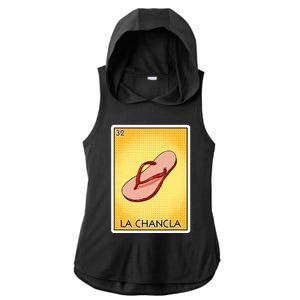 La Chancla Flip Flop Card Mexican Lottery Card La Chancla Ladies PosiCharge Tri-Blend Wicking Draft Hoodie Tank