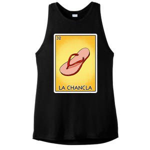 La Chancla Flip Flop Card Mexican Lottery Card La Chancla Ladies PosiCharge Tri-Blend Wicking Tank