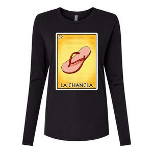 La Chancla Flip Flop Card Mexican Lottery Card La Chancla Womens Cotton Relaxed Long Sleeve T-Shirt