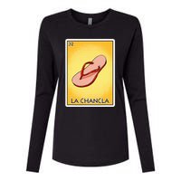 La Chancla Flip Flop Card Mexican Lottery Card La Chancla Womens Cotton Relaxed Long Sleeve T-Shirt