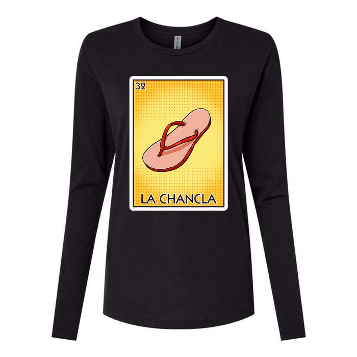 La Chancla Flip Flop Card Mexican Lottery Card La Chancla Womens Cotton Relaxed Long Sleeve T-Shirt