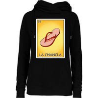 La Chancla Flip Flop Card Mexican Lottery Card La Chancla Womens Funnel Neck Pullover Hood