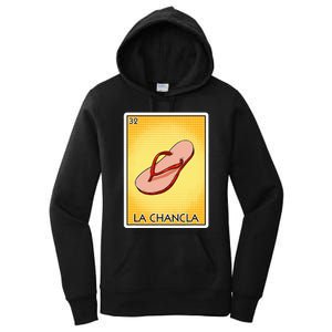 La Chancla Flip Flop Card Mexican Lottery Card La Chancla Women's Pullover Hoodie