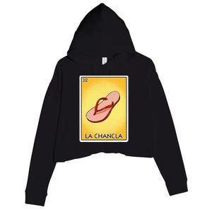 La Chancla Flip Flop Card Mexican Lottery Card La Chancla Crop Fleece Hoodie