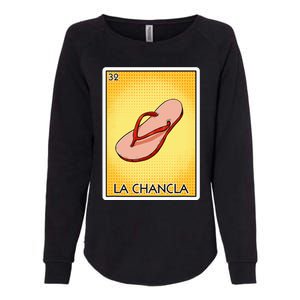 La Chancla Flip Flop Card Mexican Lottery Card La Chancla Womens California Wash Sweatshirt