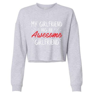 Lesbian Couple Funny Cute Valentines Day Gift Cropped Pullover Crew