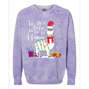 Llama Christmas Fa La La Lama Funny Xmas Lover Gift Colorblast Crewneck Sweatshirt