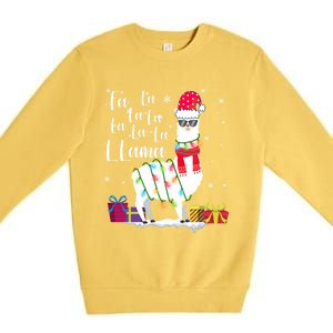 Llama Christmas Fa La La Lama Funny Xmas Lover Gift Premium Crewneck Sweatshirt