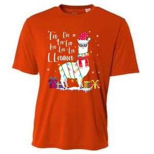 Llama Christmas Fa La La Lama Funny Xmas Lover Gift Cooling Performance Crew T-Shirt