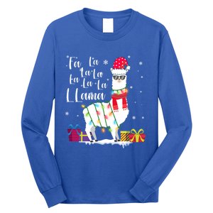 Llama Christmas Fa La La Lama Funny Xmas Lover Gift Long Sleeve Shirt