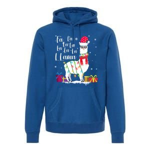 Llama Christmas Fa La La Lama Funny Xmas Lover Gift Premium Hoodie