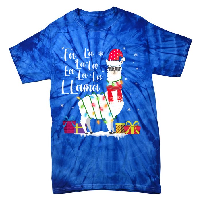 Llama Christmas Fa La La Lama Funny Xmas Lover Gift Tie-Dye T-Shirt