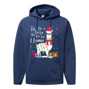 Llama Christmas Fa La La Lama Funny Xmas Lover Gift Performance Fleece Hoodie