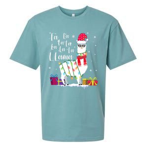 Llama Christmas Fa La La Lama Funny Xmas Lover Gift Sueded Cloud Jersey T-Shirt