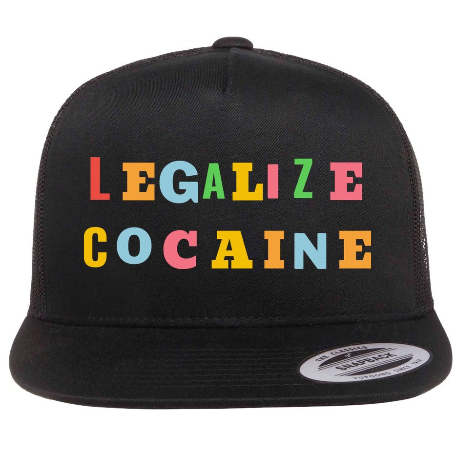 Legalize Cocaine Funny Design Flat Bill Trucker Hat