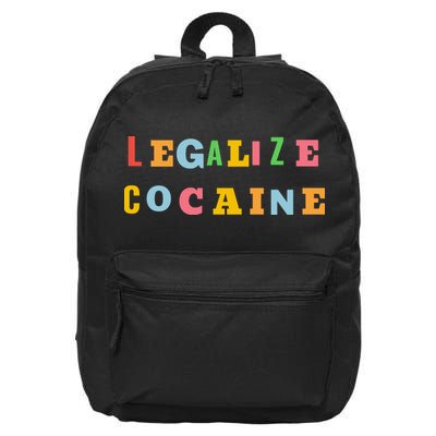 Legalize Cocaine Funny Design 16 in Basic Backpack