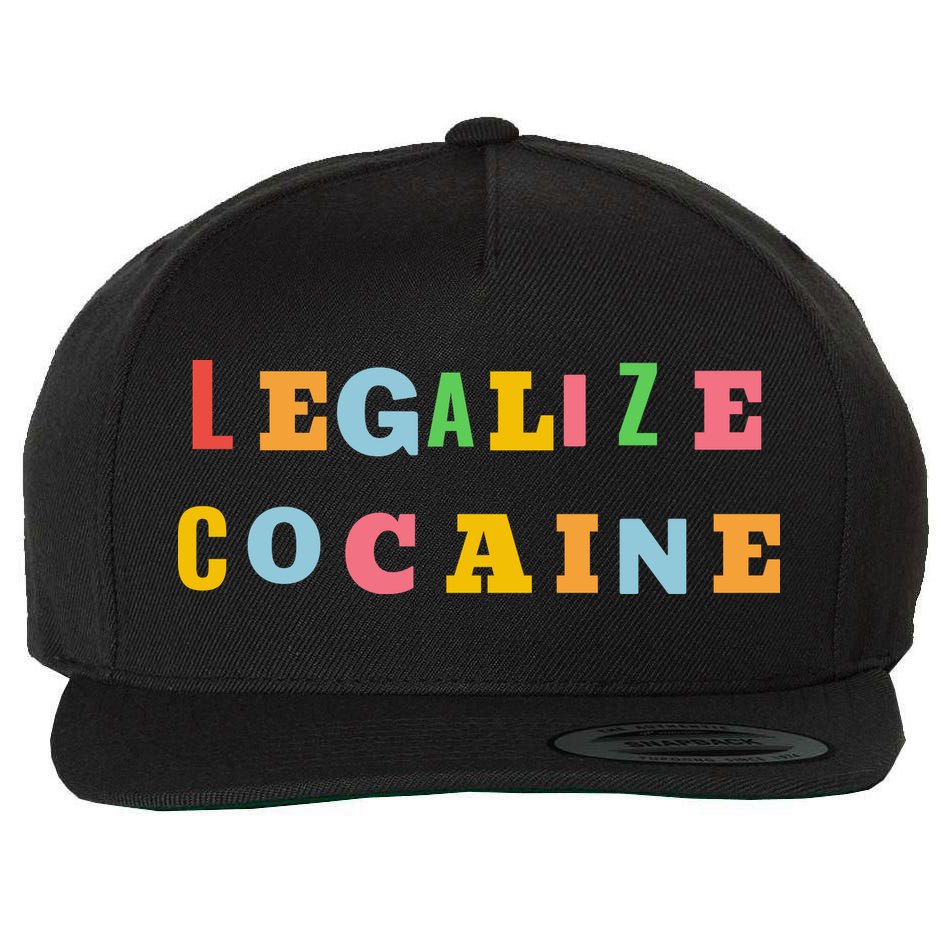 Legalize Cocaine Funny Design Wool Snapback Cap
