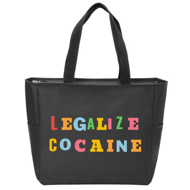 Legalize Cocaine Funny Design Zip Tote Bag