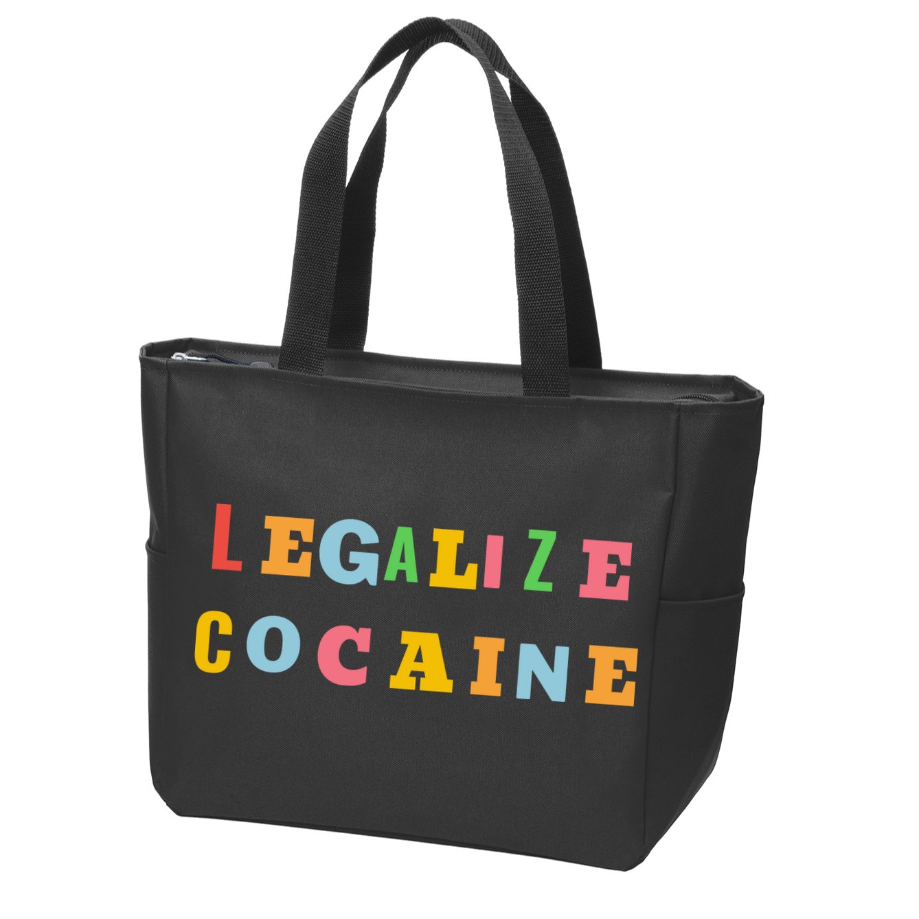 Legalize Cocaine Funny Design Zip Tote Bag