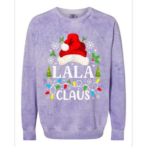 Lala Claus Funny Christmas Family Matching Grandma Colorblast Crewneck Sweatshirt