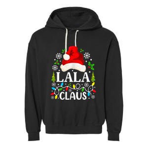 Lala Claus Funny Christmas Family Matching Grandma Garment-Dyed Fleece Hoodie