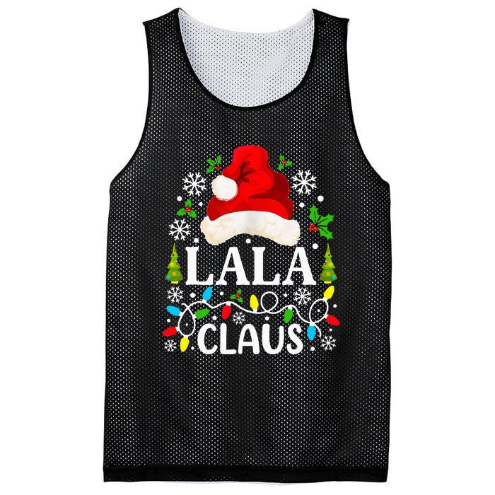 Lala Claus Funny Christmas Family Matching Grandma Mesh Reversible Basketball Jersey Tank