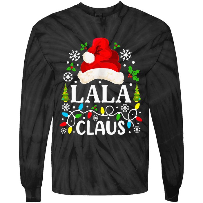 Lala Claus Funny Christmas Family Matching Grandma Tie-Dye Long Sleeve Shirt