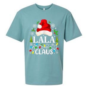 Lala Claus Funny Christmas Family Matching Grandma Sueded Cloud Jersey T-Shirt